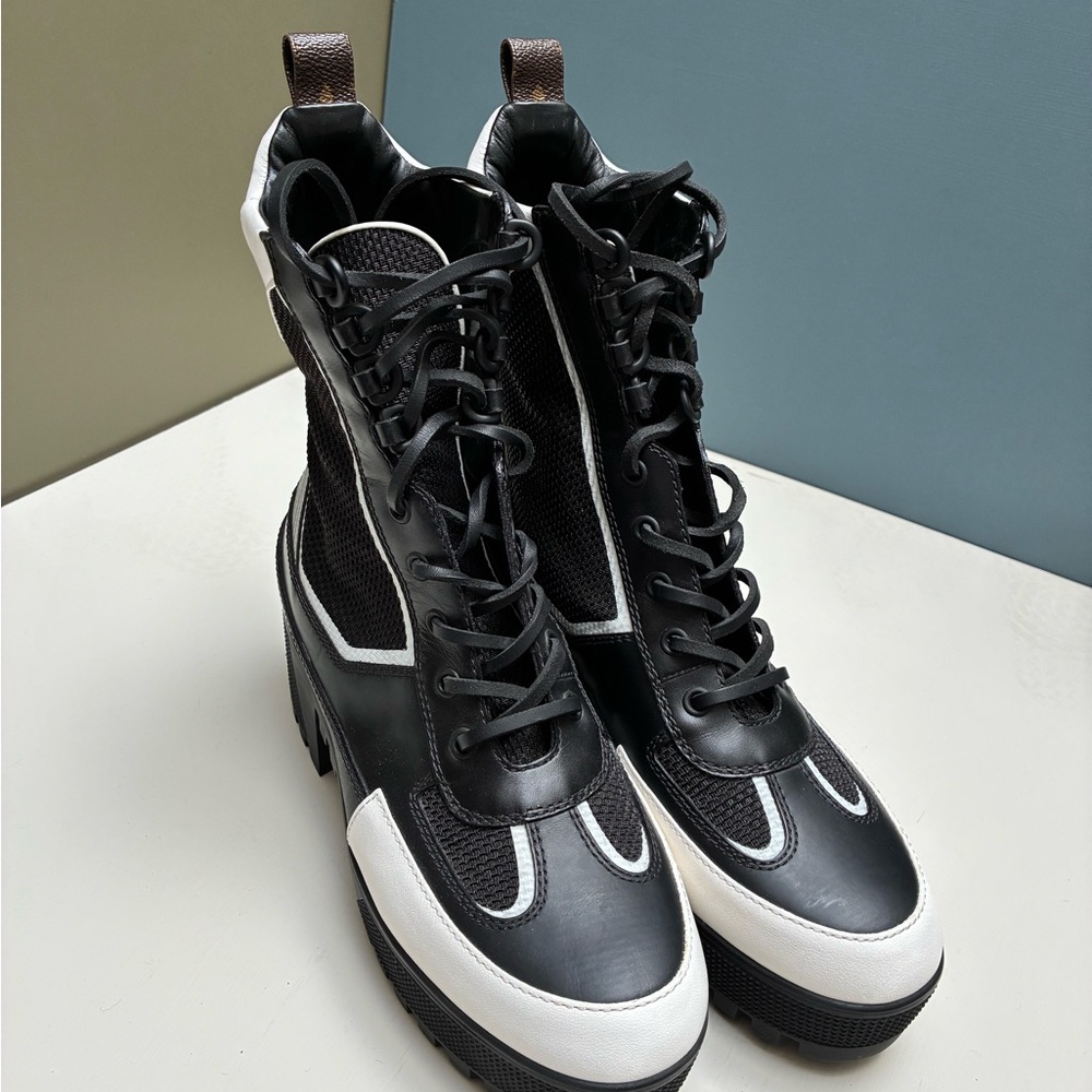 Stylish Black and White Women's Louis Vuitton Boots